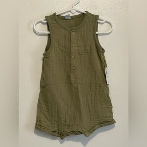 Old Navy Olive Green Sleeveless Button-Front Romper NWT